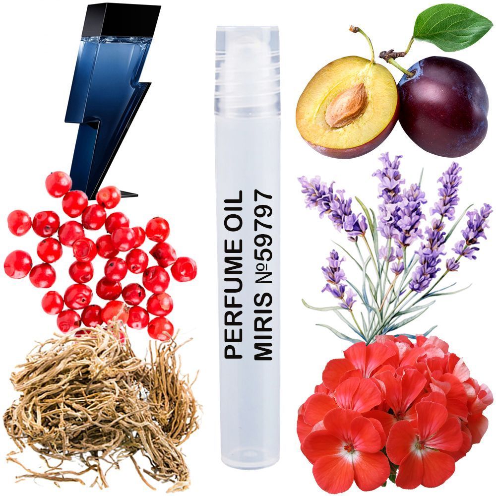 MIRIS No. 59797, Inspired by Bad Boy Cobalt Electri, Long-Lasting Perfume Oil for Men Roll-On, Rollerball 0.34 Fl Oz / 10 ml