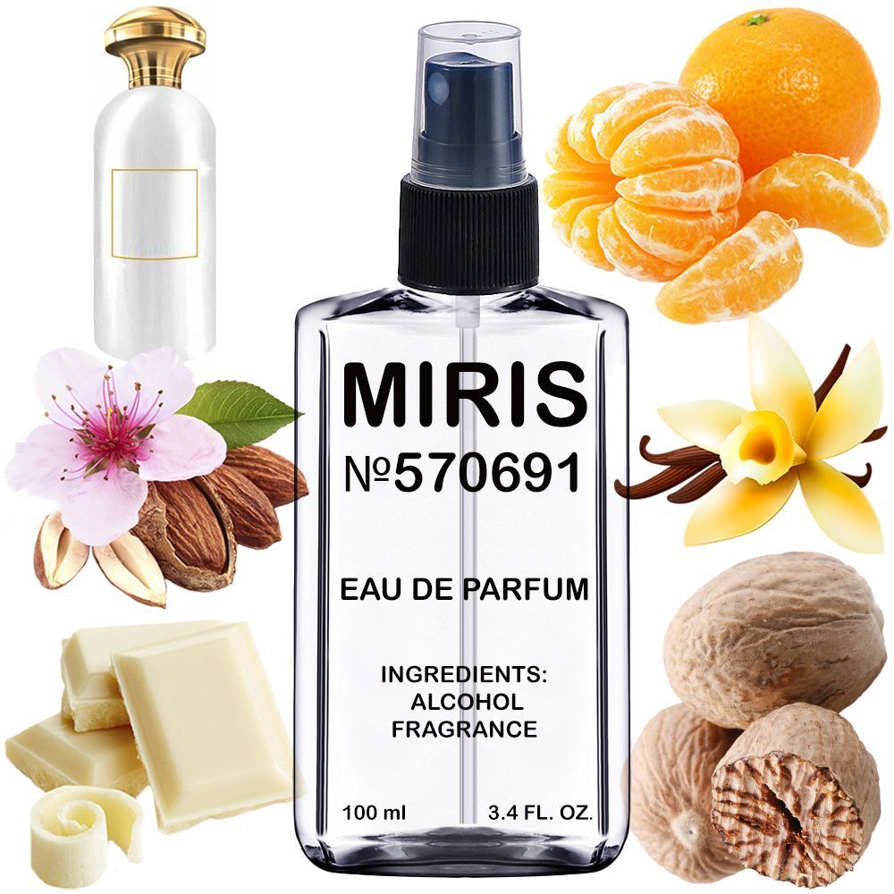 MIRIS No. 570691, Inspired by White Chocola, Long-Lasting Eau de Parfum Unisex for Women and Men, Spray 3.4 Fl Oz / 100 ml