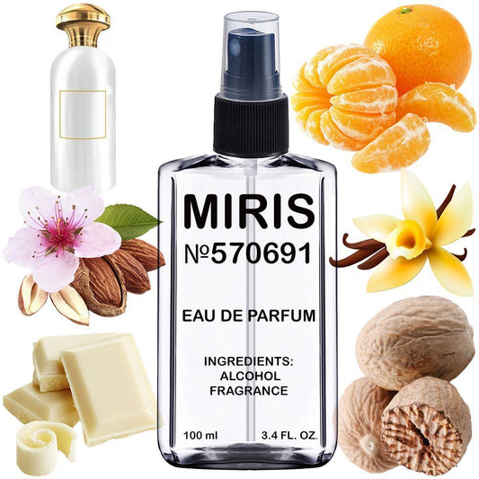 MIRIS No. 570691, Inspired by White Chocola, Long-Lasting Eau de Parfum Unisex for Women and Men, Spray 3.4 Fl Oz / 100 ml