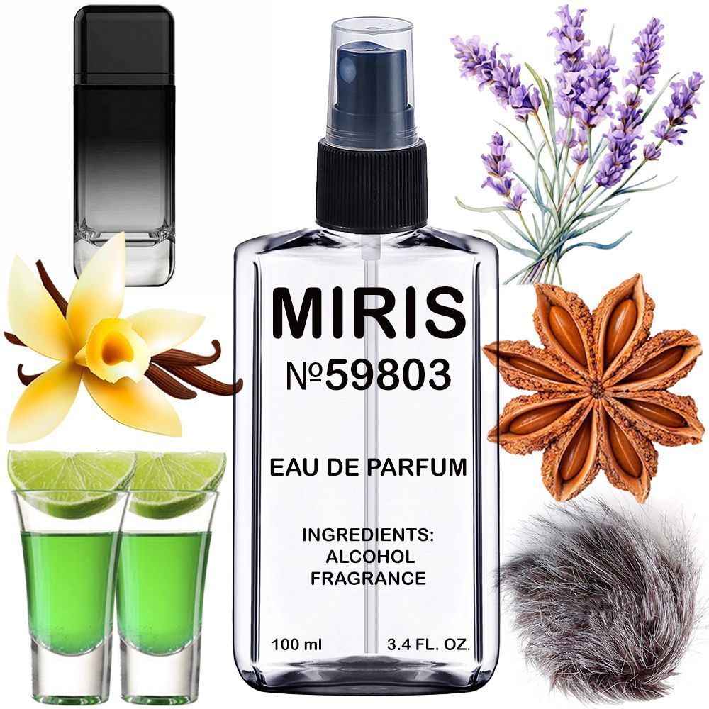 MIRIS No. 59803, Inspired by 212 Vip Black, Long-Lasting Eau de Parfum for Men, Spray 3.4 Fl Oz / 100 ml