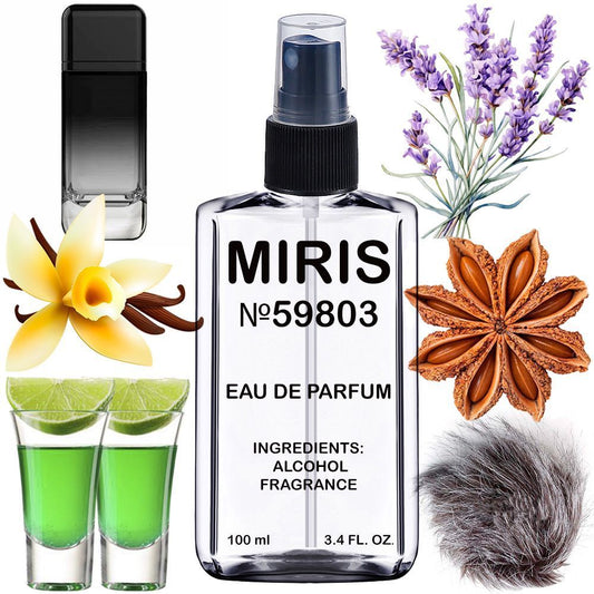 MIRIS No. 59803, Inspired by 212 Vip Black, Long-Lasting Eau de Parfum for Men, Spray 3.4 Fl Oz / 100 ml