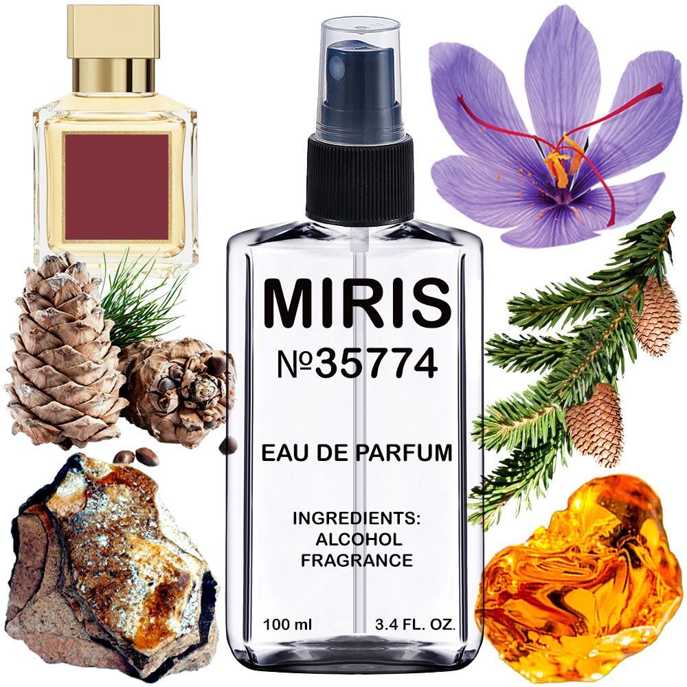 MIRIS No. 35774, Inspired by Bacarat Rouge 540, Long-Lasting Eau de Parfum Unisex for Women and Men, Spray 3.4 Fl Oz / 100 ml