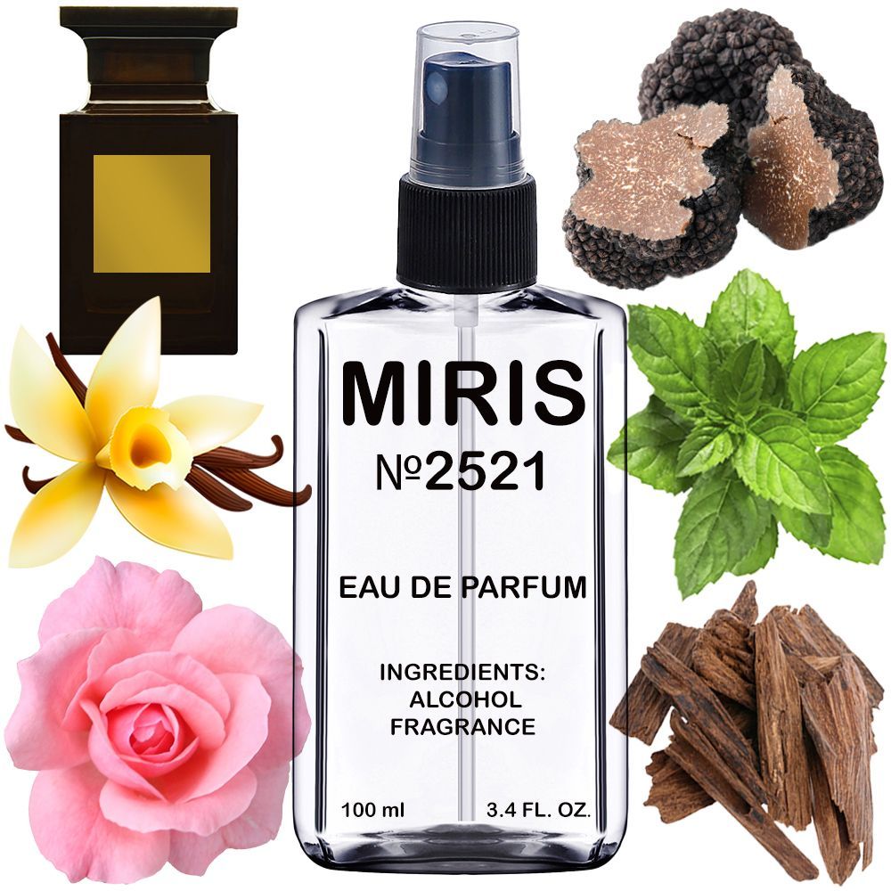 MIRIS No.2521 | Impression of Noir de Noir | Unisex For Women and Men Eau de Parfum | 3.4 Fl Oz / 100 ml