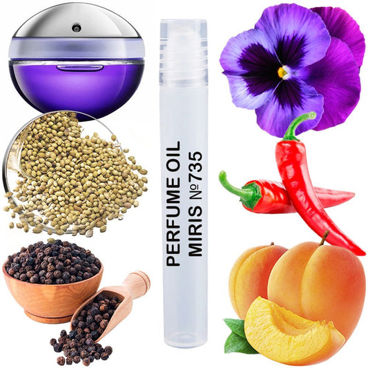 MIRIS No. 735, Inspired by Ultraviolet, Long-Lasting Perfume Oil for Women Roll-On, Rollerball 0.34 Fl Oz / 10 ml