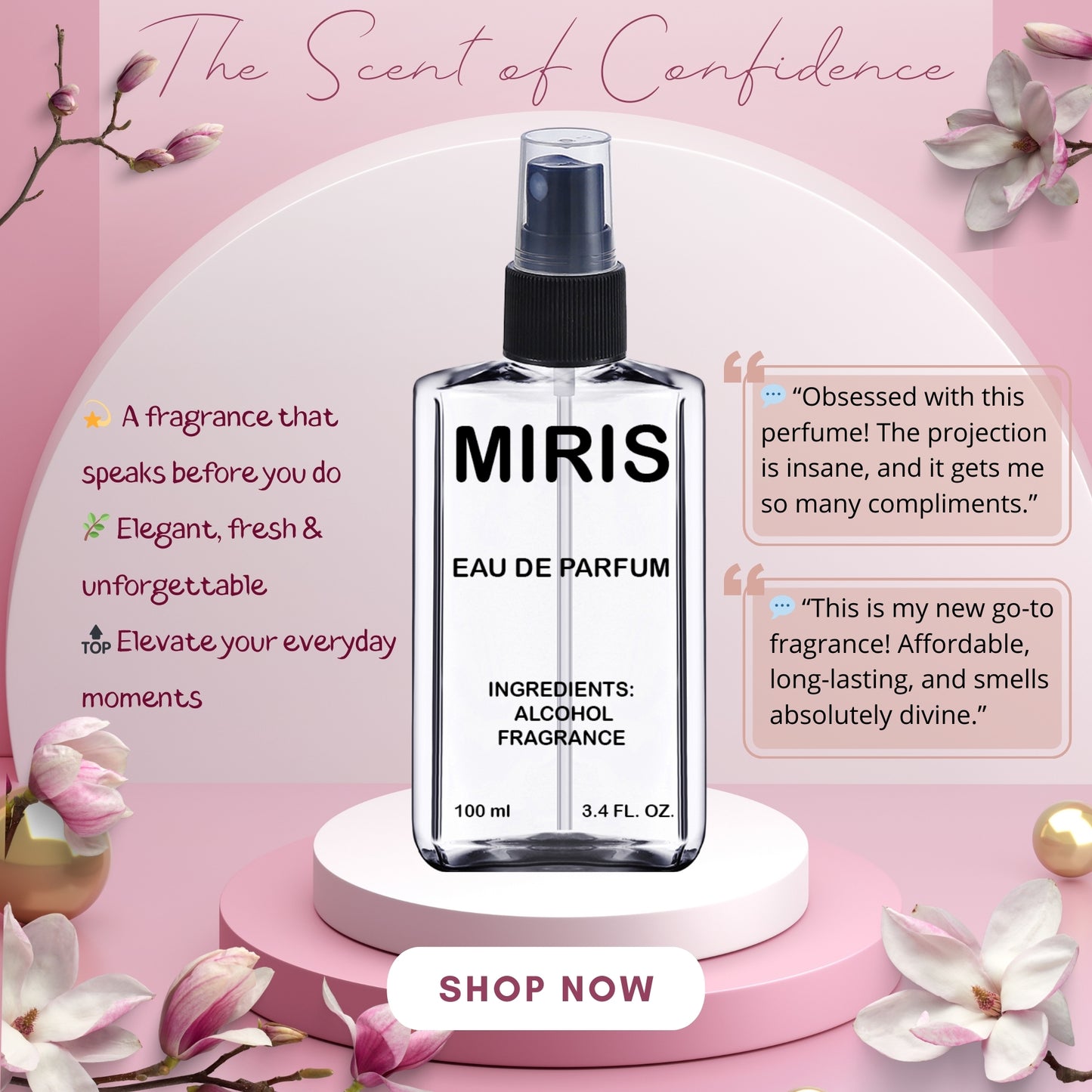 MIRIS Clear Skin, Long-Lasting Unisex Eau de Parfum for Women & Men, Spray 3.4 Fl Oz / 100 ml