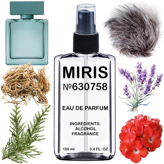 MIRIS No. 630758, Inspired by For Him Vetiver Musc, Long-Lasting Eau de Parfum for Men, Spray 3.4 Fl Oz / 100 ml