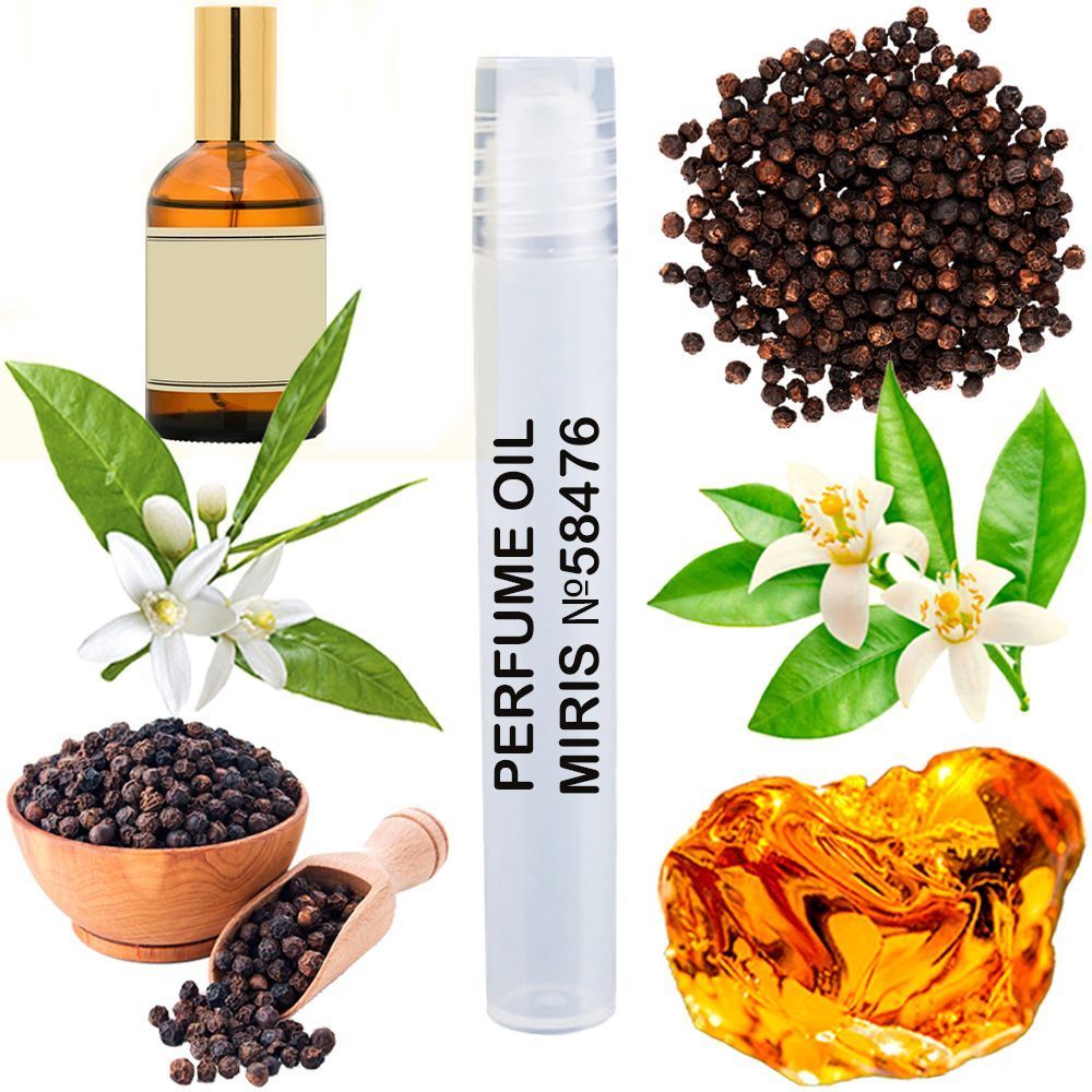 MIRIS No. 58476, Inspired by Black Pepper & Amber, Neroli, Long-Lasting Unisex Perfume Oil for Women & Men Roll-On, Rollerball 0.34 Fl Oz / 10 ml