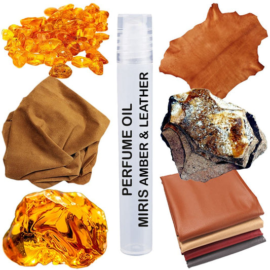 MIRIS Amber & Leather, Long-Lasting Perfume Oil Unisex for Women and Men Roll-On, Rollerball 0.34 Fl Oz / 10 ml