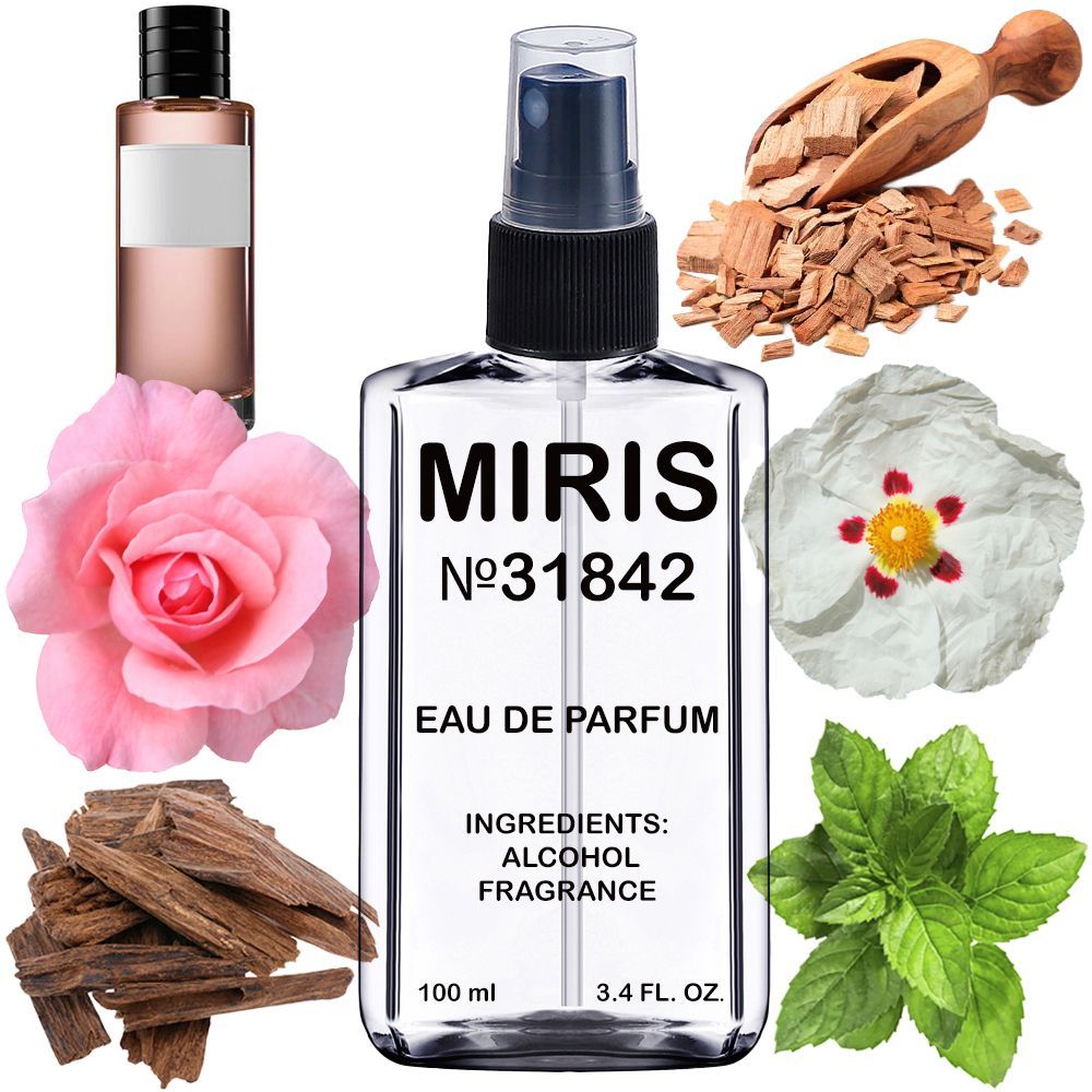MIRIS No. 31842, Inspired by Oud Ispahan, Long-Lasting Unisex Eau de Parfum for Women & Men, Spray 3.4 Fl Oz / 100 ml
