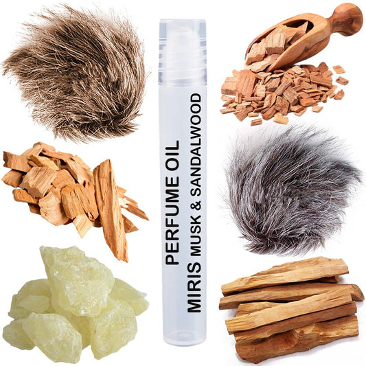 MIRIS Musk & Sandalwood, Long-Lasting Unisex Perfume Oil for Women & Men Roll-On, Rollerball 0.34 Fl Oz / 10 ml