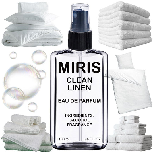 MIRIS Clean Linen, Long-Lasting Unisex Eau de Parfum for Women & Men, Spray 3.4 Fl Oz / 100 ml