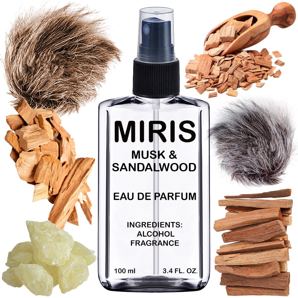 MIRIS Musk & Sandalwood, Long-Lasting Unisex Eau de Parfum for Women & Men, Spray 3.4 Fl Oz / 100 ml