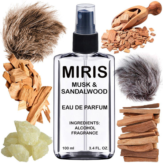 MIRIS Musk & Sandalwood, Long-Lasting Unisex Eau de Parfum for Women & Men, Spray 3.4 Fl Oz / 100 ml